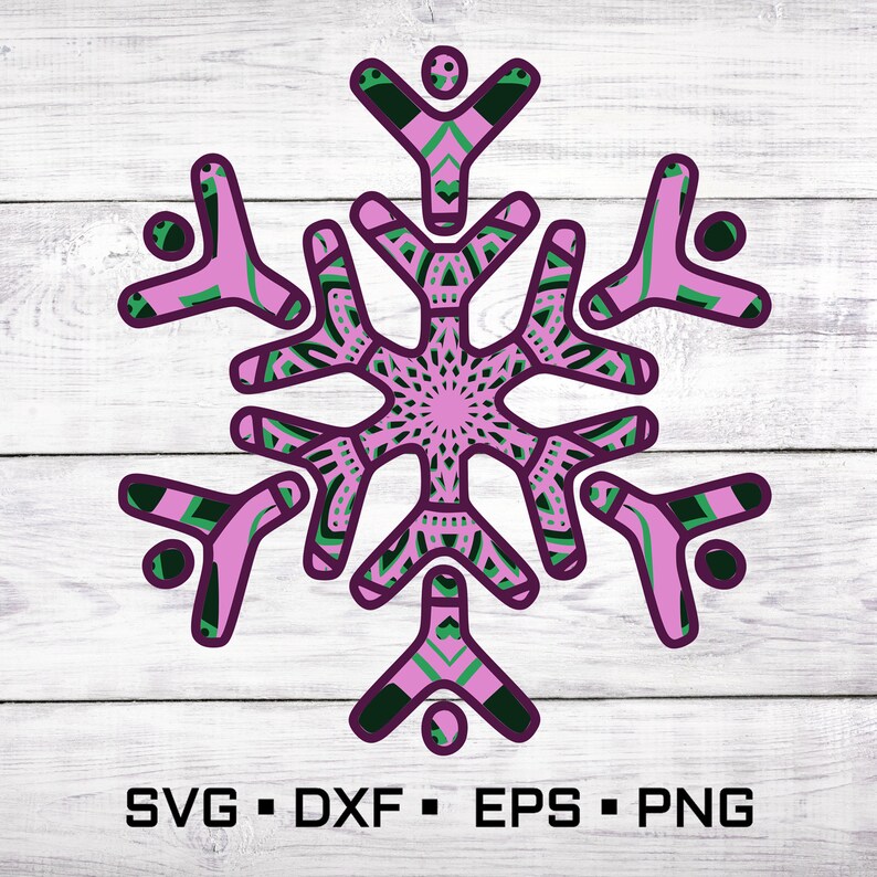 Snow Flake SVG 4 For Personal /& Commercial Use *Instant Download* 5 Layer 3d Mandala svg Christmas SVG Bundle