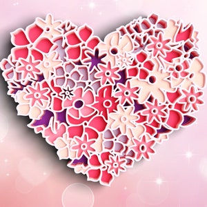 Mandala Svg Floral Heart Layered SVG DXF Love Svg Layered Mandala Svg ...