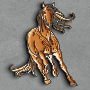 3D Horse SVG DXF 5 Layer Animal Svg 3D Mandala Svg Layered Mandala ...