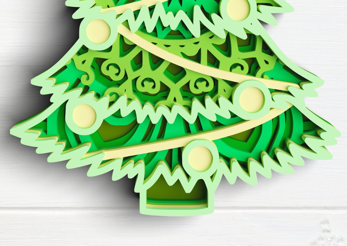 3D Christmas Tree SVG DXF 6 Layer Christimas Svg 3D Mandala - Etsy UK