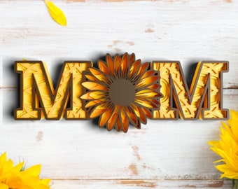 3D Sunflower SVG DXF 6 Layer - Floral Svg 3D Mandala Svg - Layered Mandala Cricut Projects, Laser Cut files