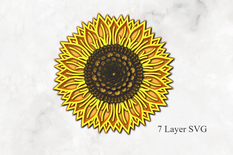 Download Sunflower SVG 7 Layer 3D Mandala SVG PNG Flower Mandala ...