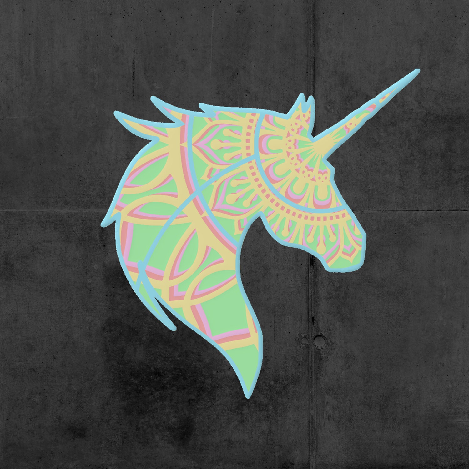 Unicorn Face Svg 5 Layer - Unicorn Mandala SVG - 3D Layered Svg files…