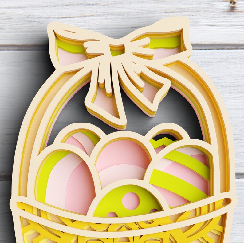 Layered Easter Egg Basket SVG DXF Easter Sign 3D Mandala Svg Etsy