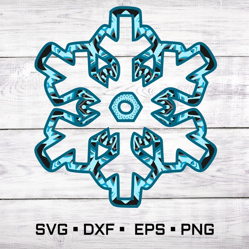 Snow Flake SVG 4 For Personal /& Commercial Use *Instant Download* 5 Layer 3d Mandala svg Christmas SVG Bundle