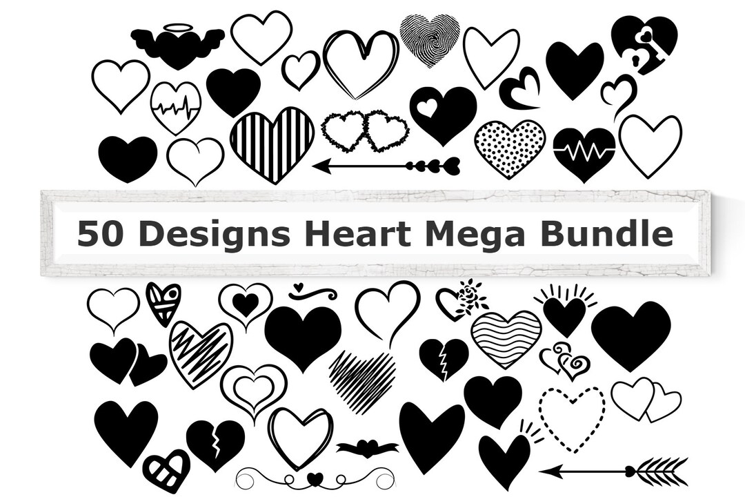 Heart SVG Bundle Hand Drawn Heart Svg Valentines Day Svg - Etsy UK