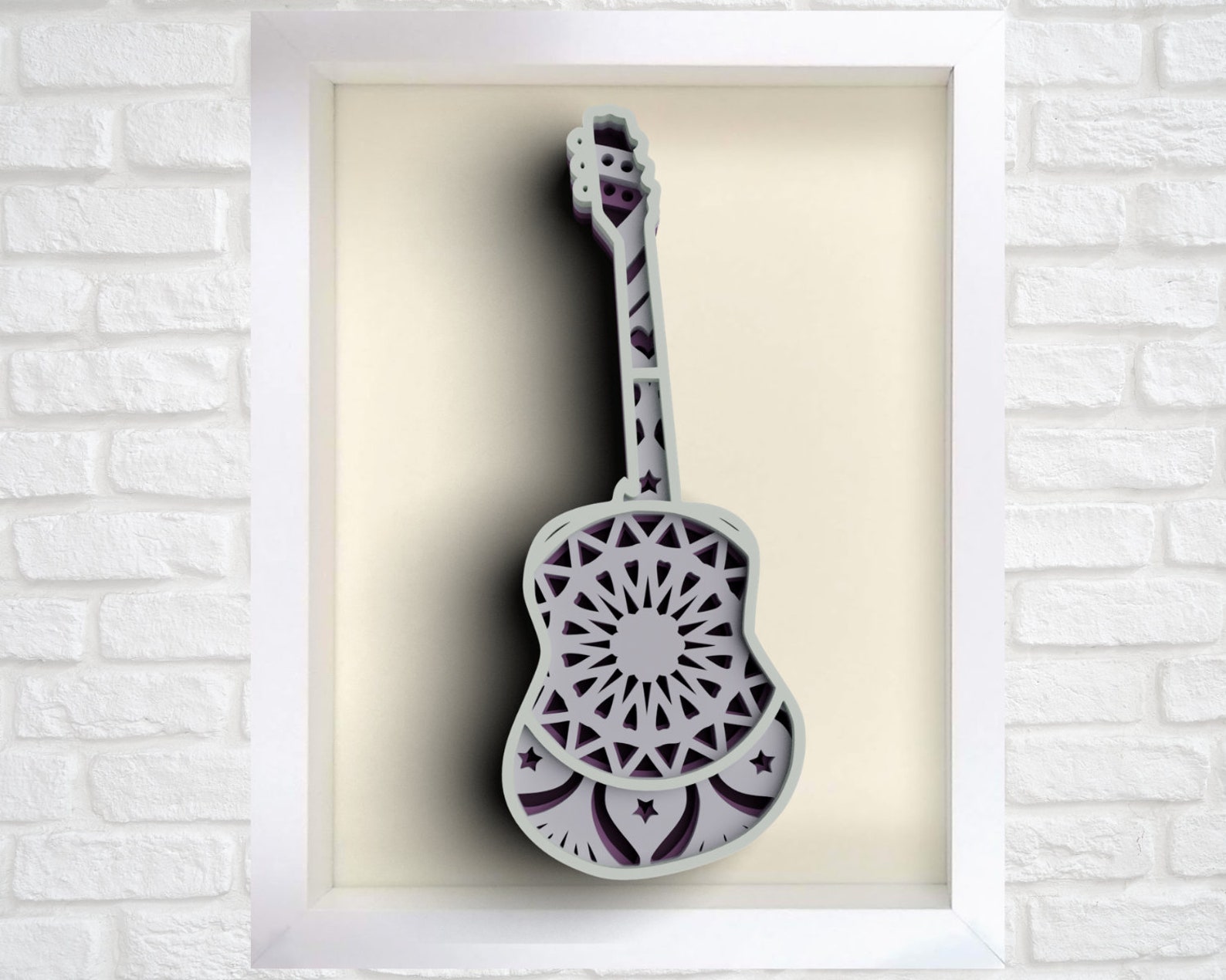 Download 3D Guitar SVG DXF files 3D Mandala Svg Music Svg Layered ...
