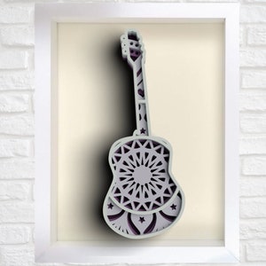3D Guitar SVG DXF files 3D Mandala Svg Music Svg Layered ...