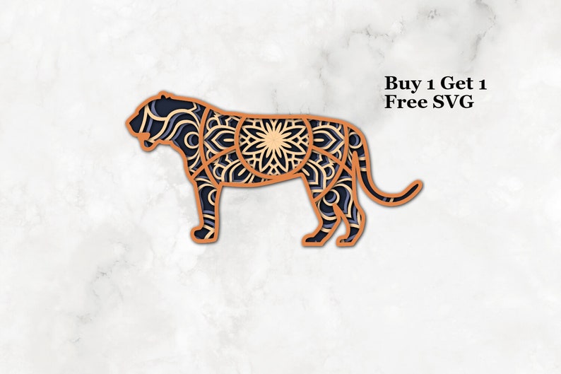 Tiger SVG 4 Layer 3D Mandala SVG PNG Mandala Tiger Svg | Etsy