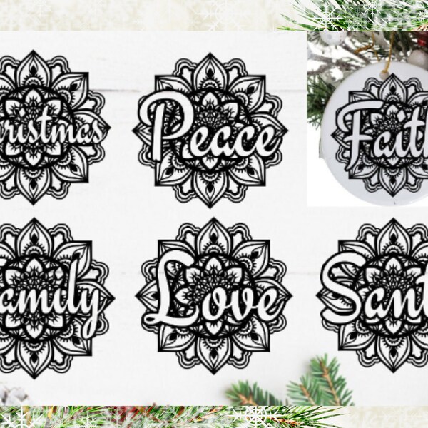 Christmas Ornament SVG Bundle - Christmas Mandala SVG files for Cricut