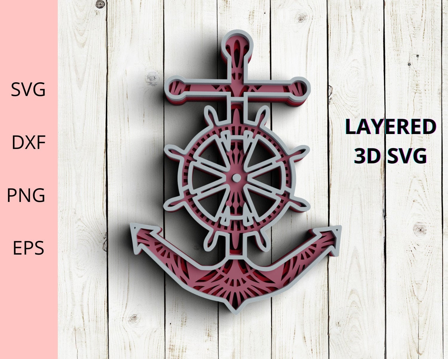 Download 3D Anchor SVG DXF 3D Mandala Svg Cruise Svg Layered | Etsy