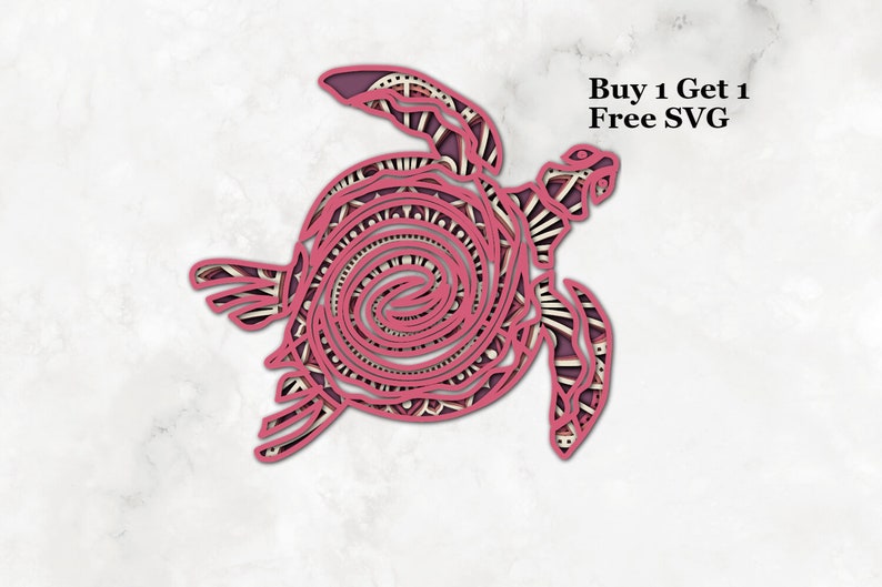 Download 3D Mandala Turtle Svg - Layered SVG Cut File