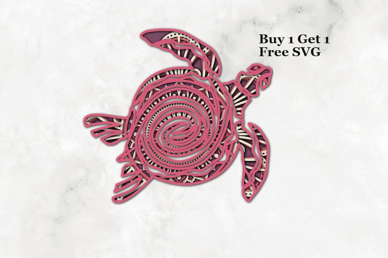 Download Sea Turtle SVG 5 Layer 3D Mandala SVG PNG Layered Mandala ...