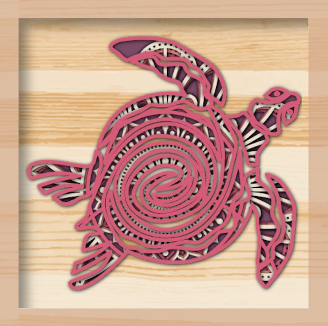 Download Sea Turtle SVG 5 Layer 3D Mandala SVG PNG Layered Mandala | Etsy
