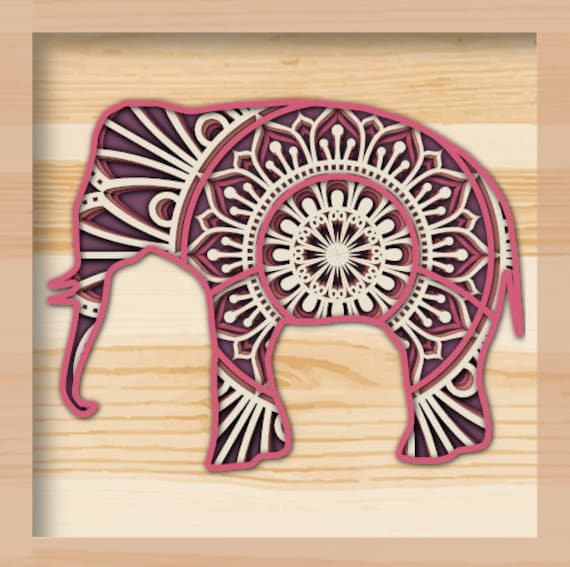 Download Elephant 5 Layer 3d Mandala Svg Png Elephant Gifts Layered Etsy