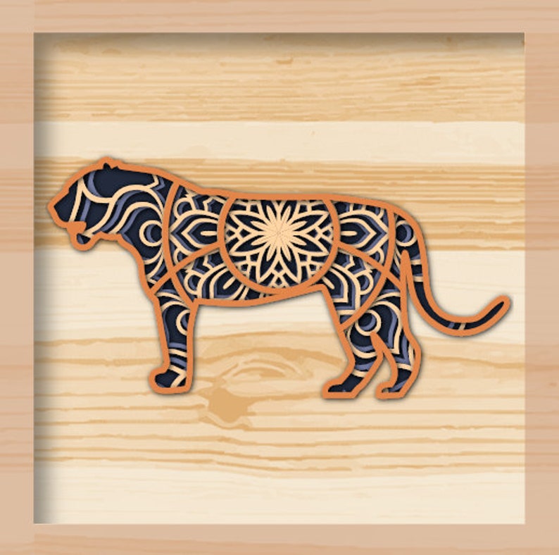 Download Tiger SVG 4 Layer 3D Mandala SVG PNG Mandala Tiger Svg | Etsy