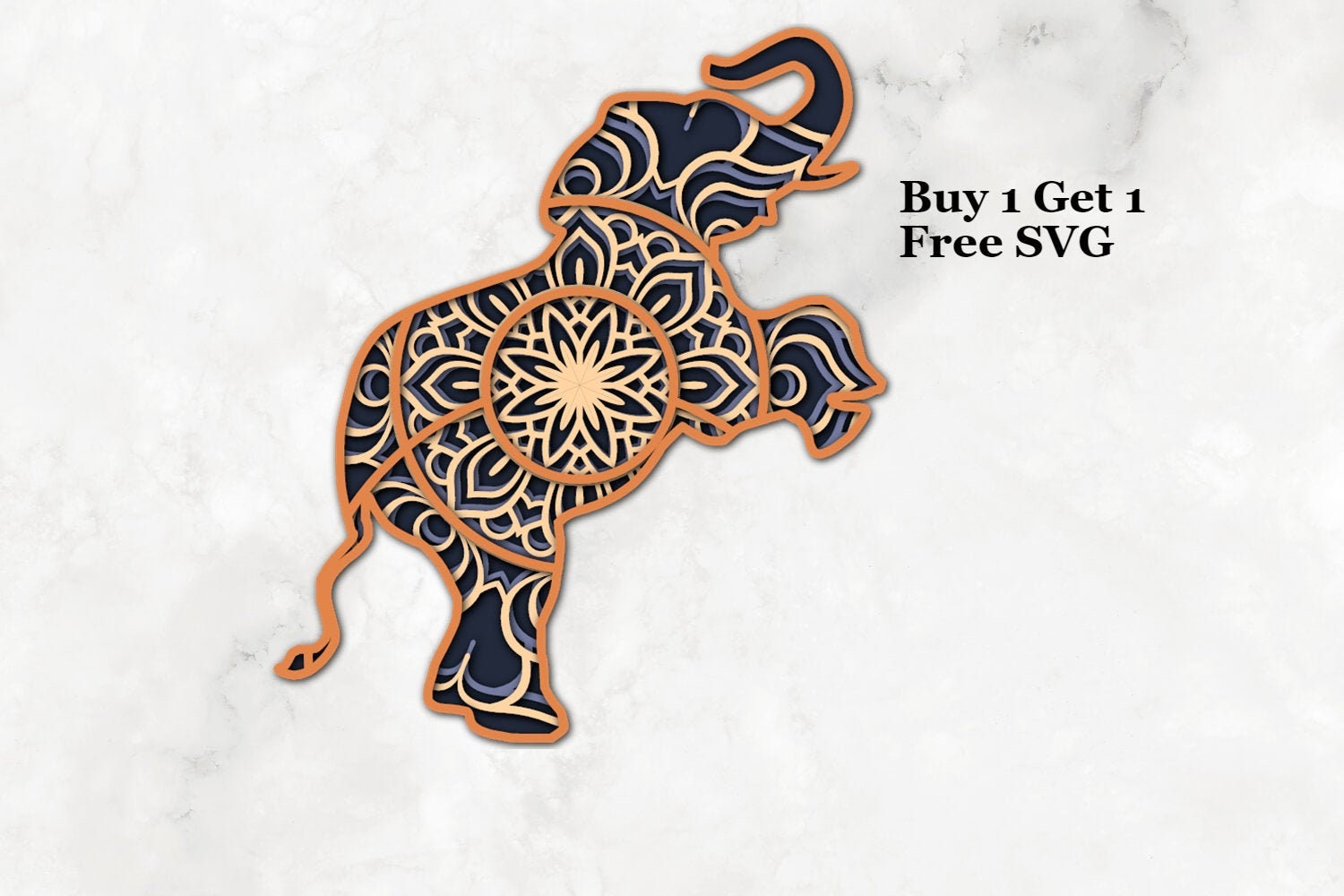 Download Elephant 4 Layer 3d Mandala Svg Png Elephant Gifts Layered Etsy