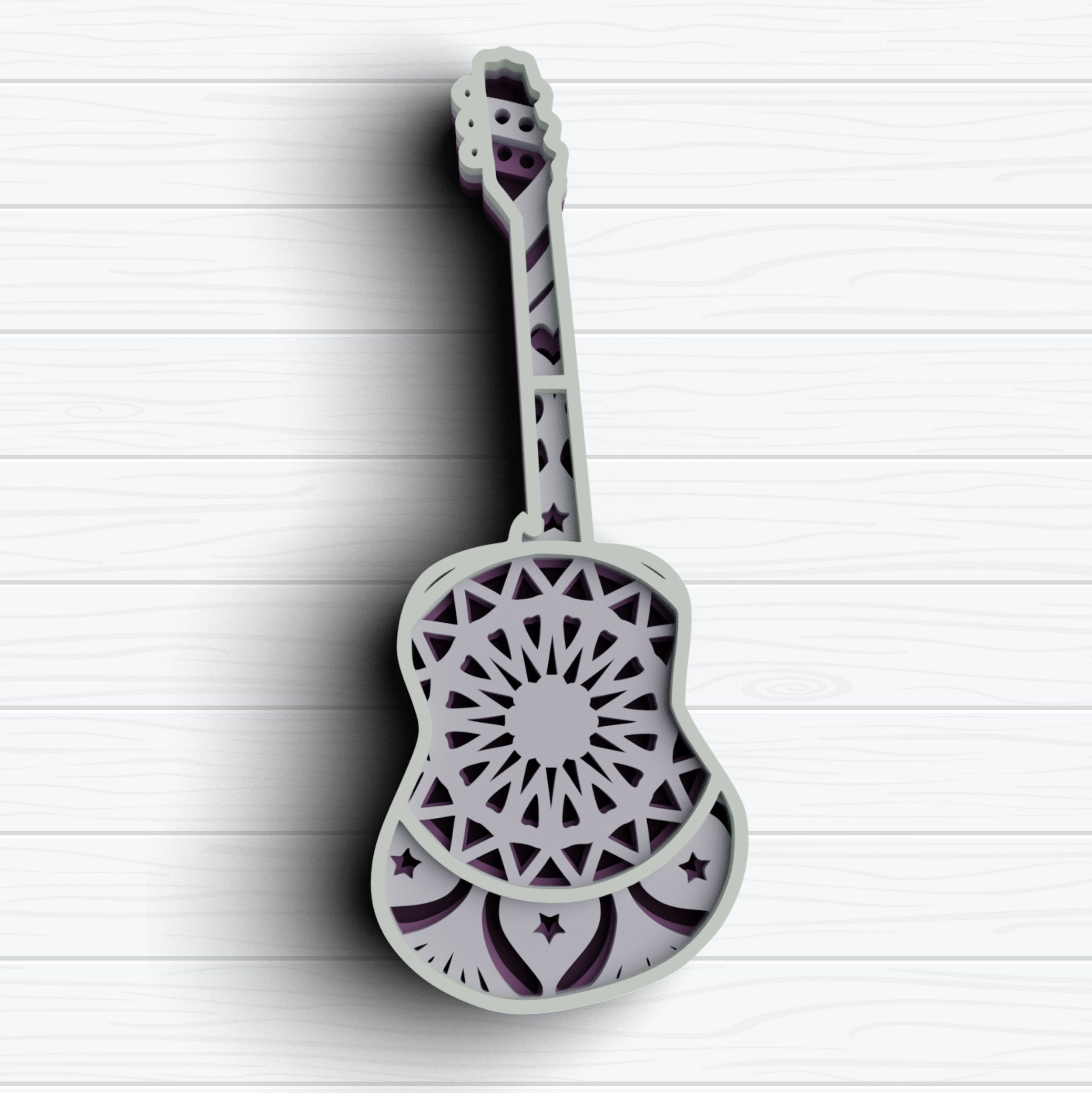 Download 3D Guitar SVG DXF files 3D Mandala Svg Music Svg Layered ...