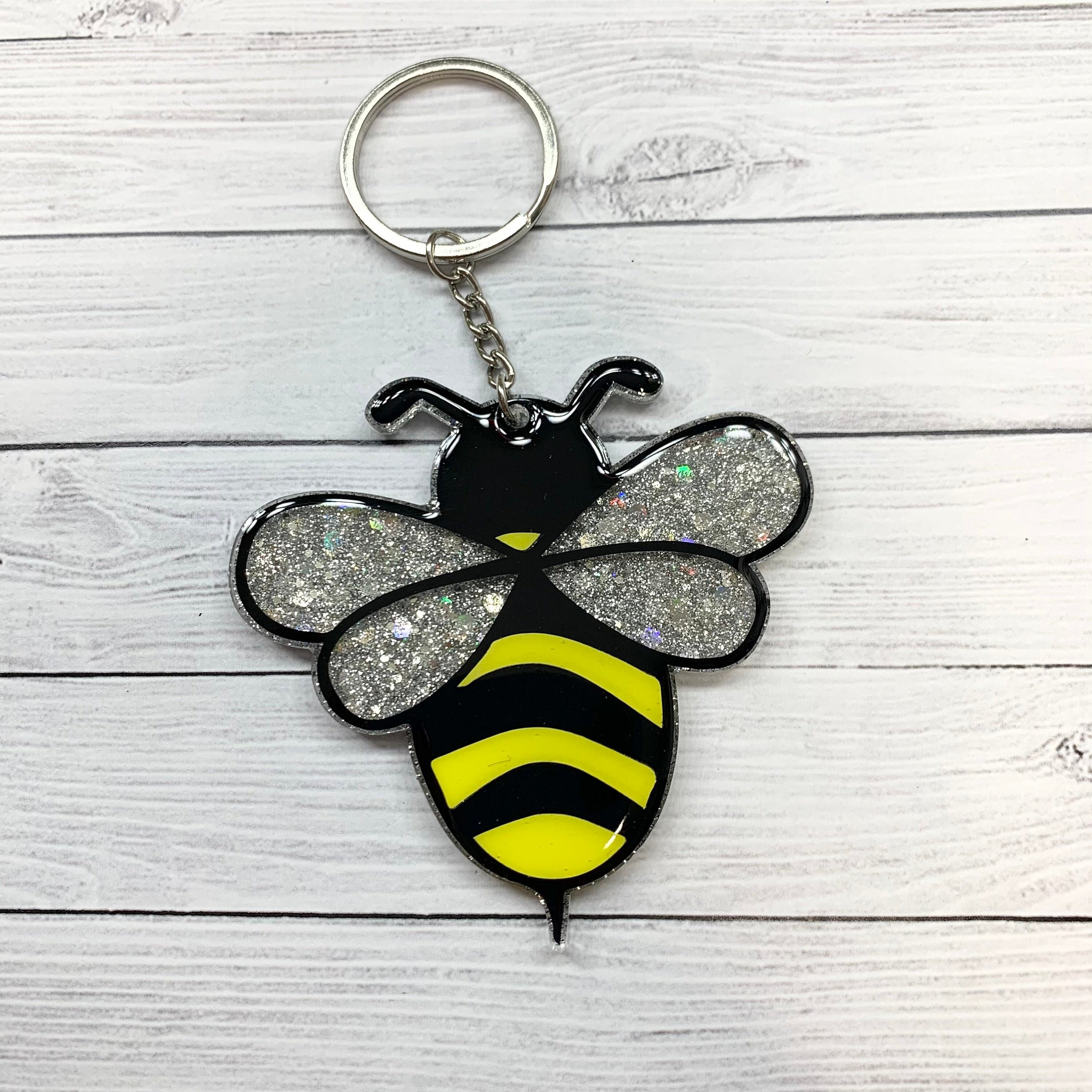Bumble Bee Keychain Bee Keychain Honey Keychain Etsy