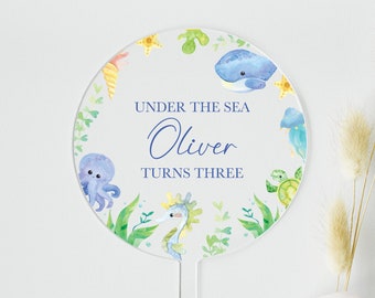 Under the Sea Cake Topper | Personalised Acrylic Cake Topper