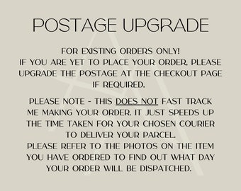 Postage upgrade for existing orders only