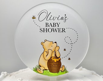 Baby Shower Winnie the Pooh Bear Cake Topper | Personalised Baby Shower Decoration