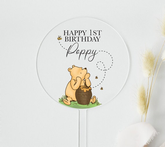 Acrylic Birthday Cake Topper - Winnie the Pooh