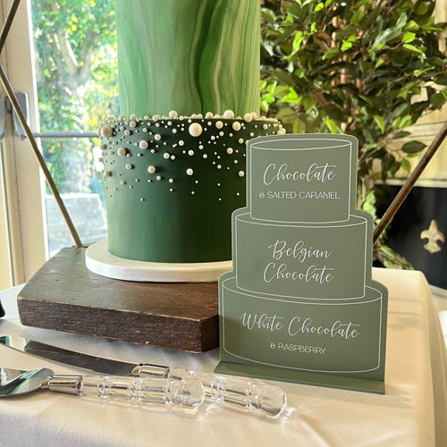 Plaque de gâteau de mariage | signe Cake Flavours | Plaque décorative de table pour mariage
