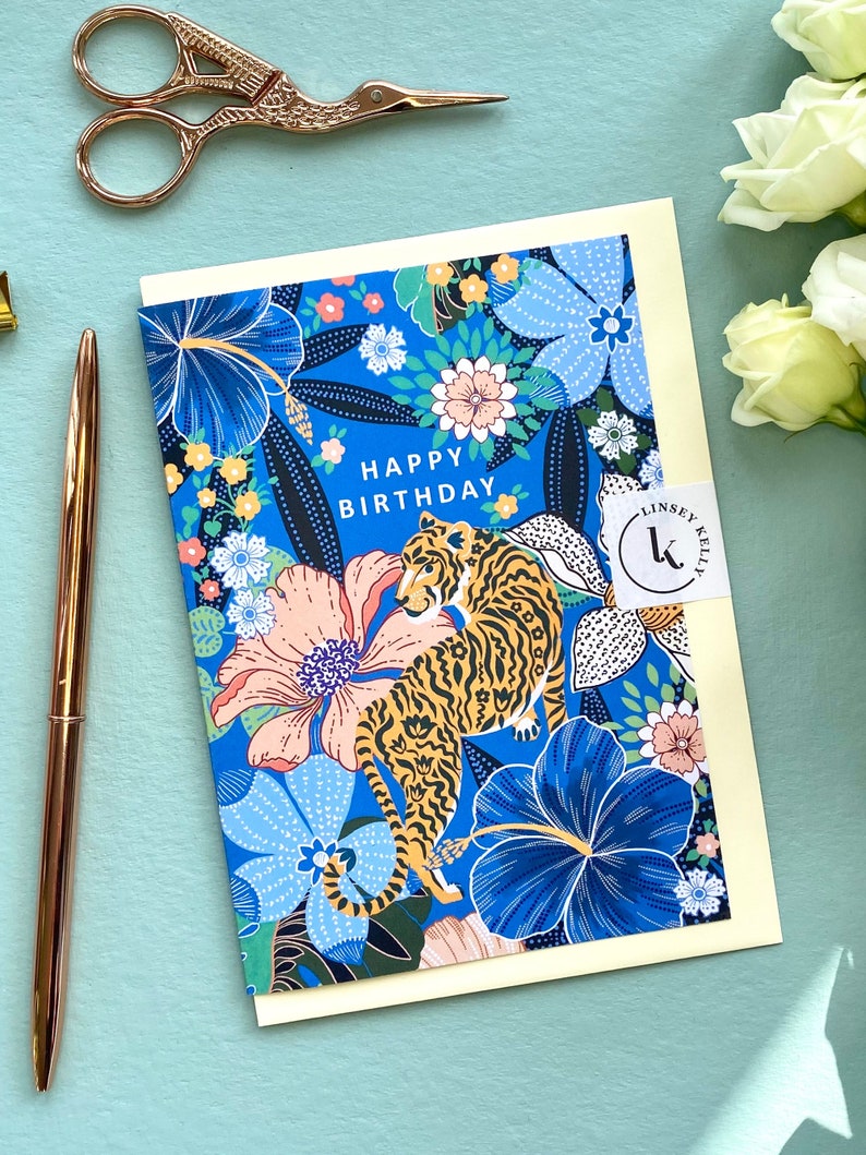 5 Happy Birthday Card Bundle / Greetings Cards Uk /floral Illustrated