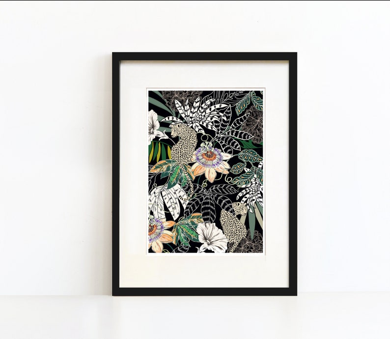 A4 Leopard Illustration Art Print / Wall Art Print / Gallery Etsy
