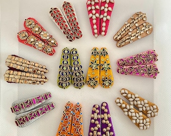 Silk Thread Kundan Hair Clips