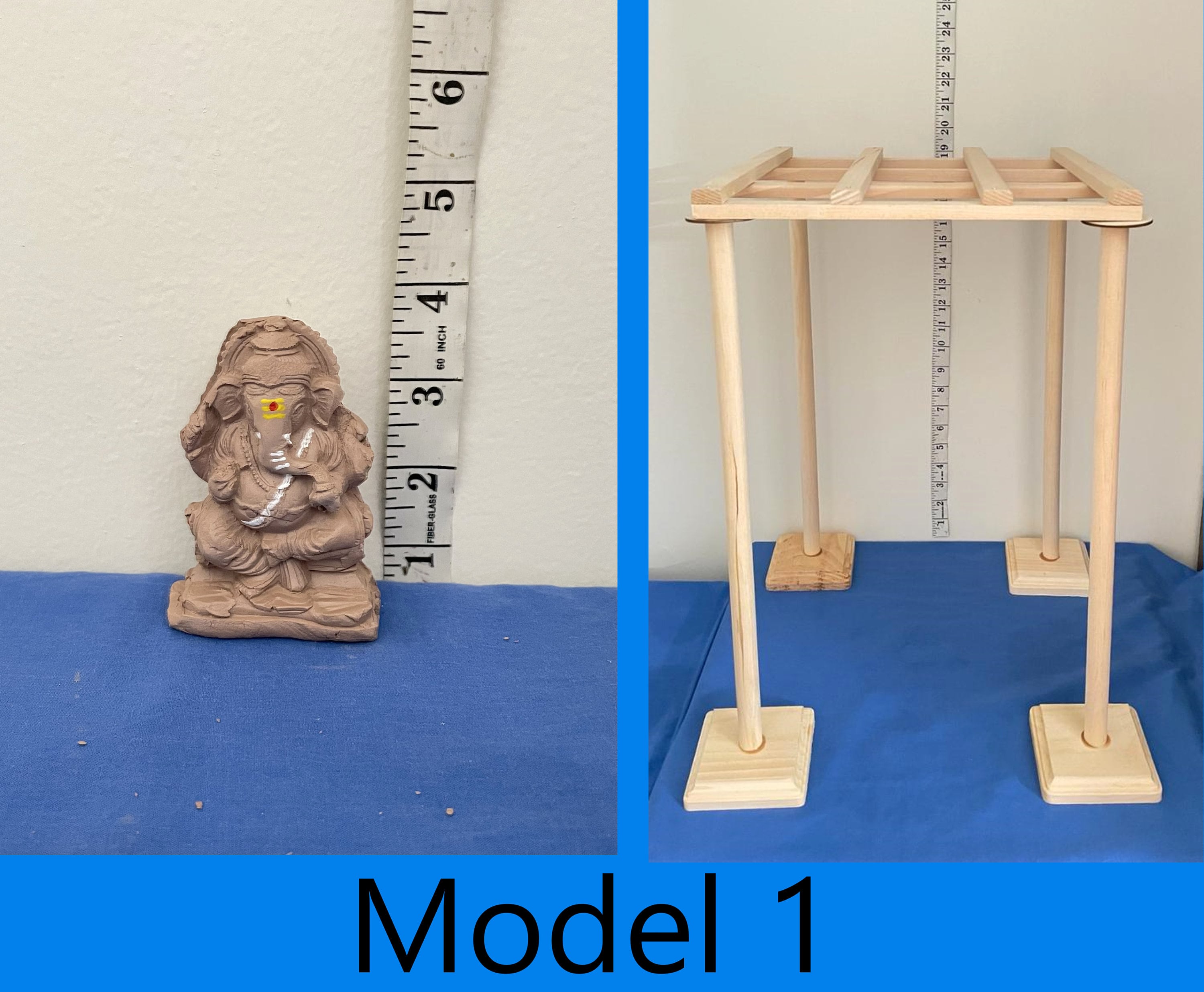 Natural Clay Ganesha With Wooden Palavelli and Stand/palavelli for