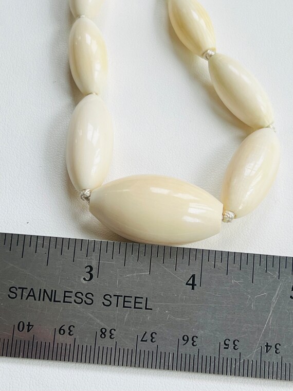 Antique African Bone Oblong Bead Necklace - image 7