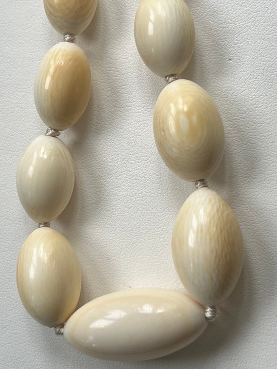 Antique African Bone Beaded Necklace Sterling Togg