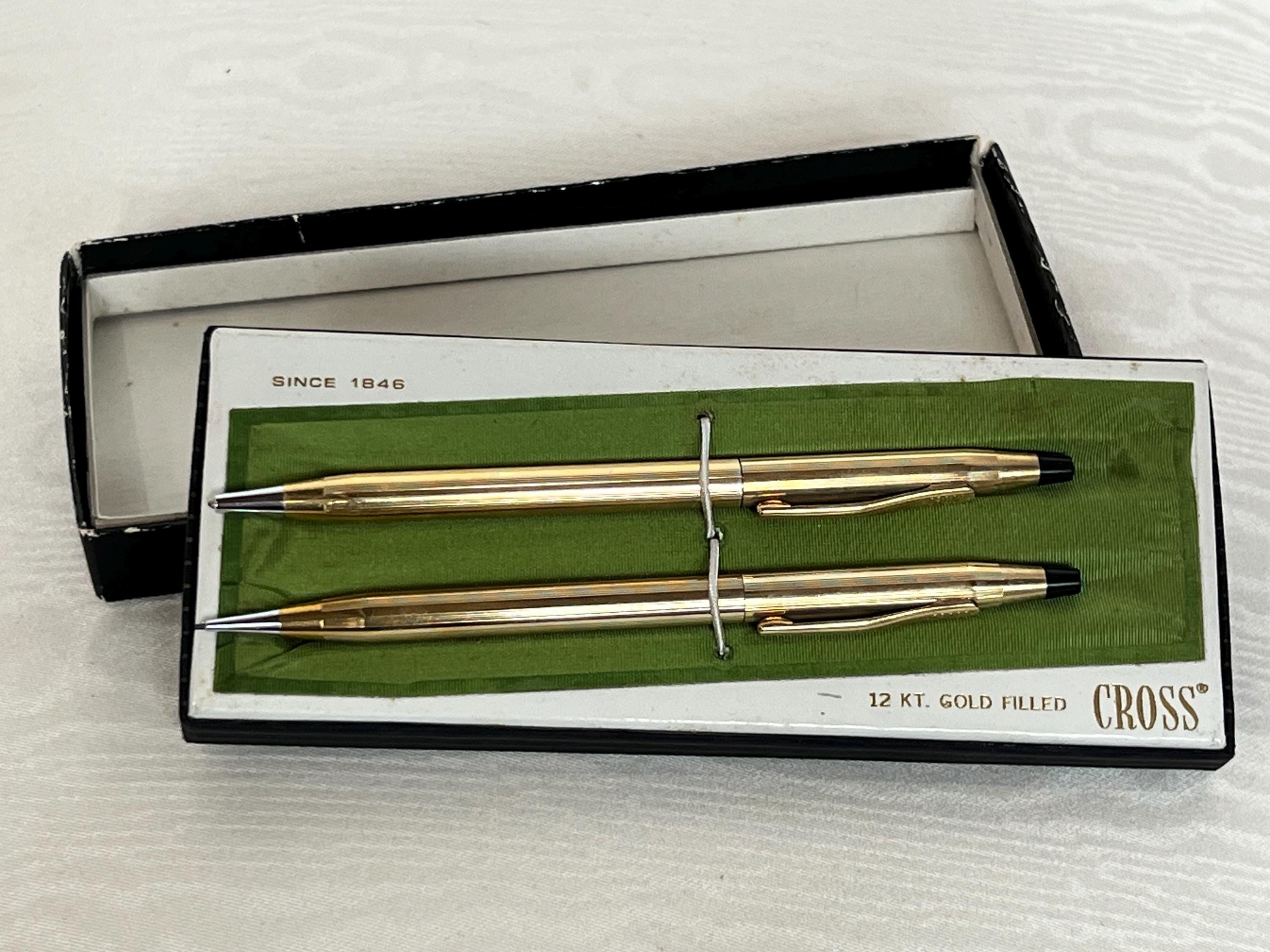 ⭐️CROSS 12KT GOLD FILLED ⭐️ボールペン／ペンシル2本セット Vintage 12 Kt Gold Filled Pen and Pencil Set - Etsy