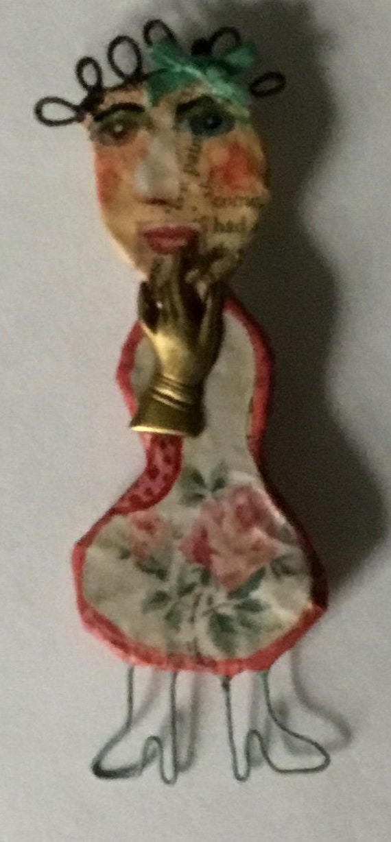 Rose Julie Arkell Handmade Doll Pin