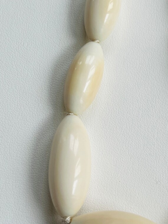 Antique African Bone Oblong Bead Necklace - image 5