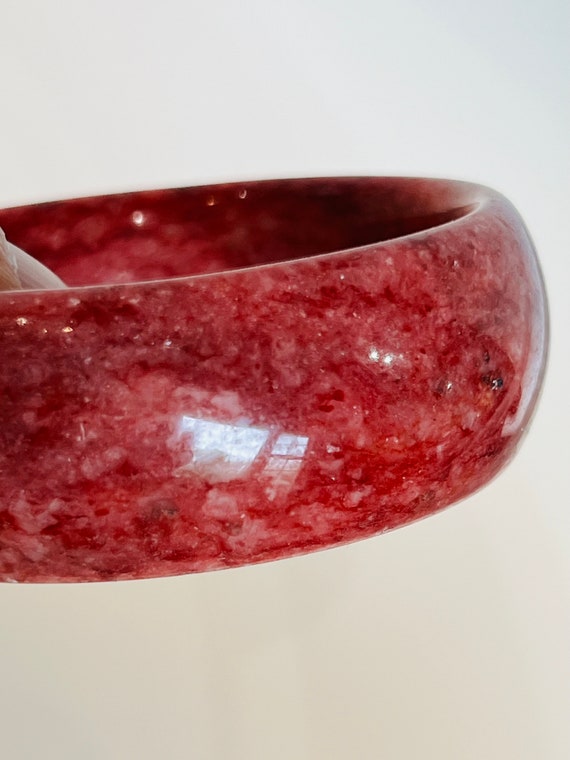 Red Jade Jadeite Gemstone Bangle Bracelet