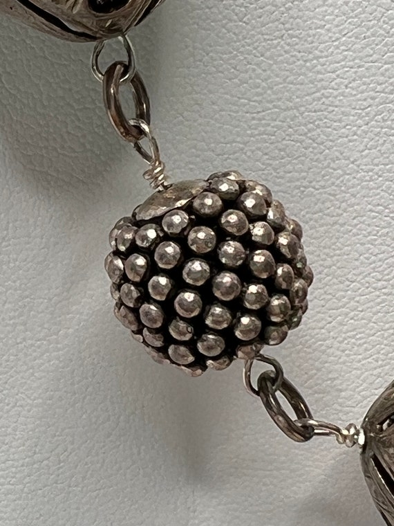 Sterling Silver Red Bakelite Bead Wire Wrapped Ne… - image 4