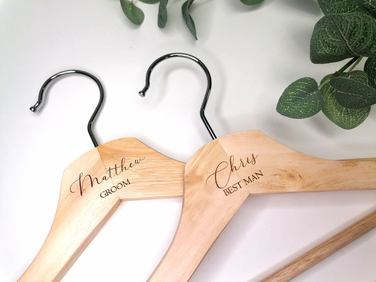 Personalised wooden wedding hangers coat hanger Etsy