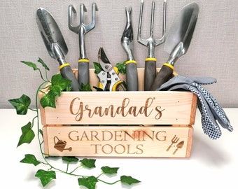 Personalised wooden crate | garden box | gardening tool box | garden storage | gift for her | gift for him | fathers day gift | dad, grandad
