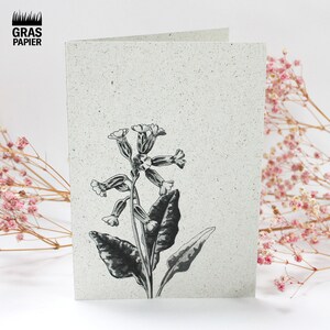 Klappkarte aus Graspapier, Motiv: Schlüsselblume
