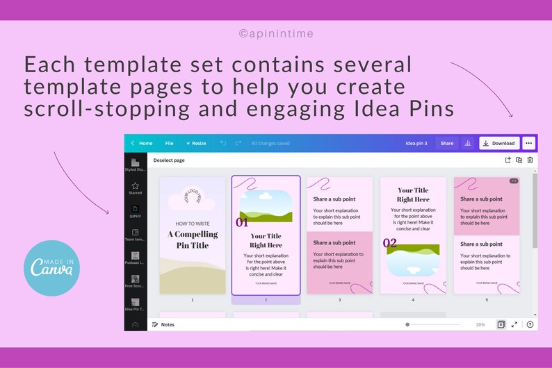 Idea Pin Canva Template Bundle Customizable Pinterest Idea Pin