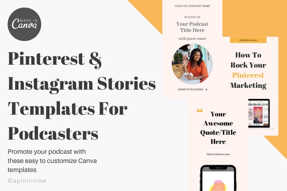 Podcast Pinterest & Instagram Story Canva Templates To Promote | Etsy