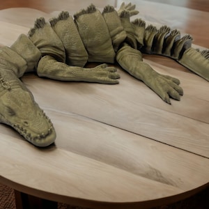 Articulated Nothosaurus Dinosaur Model - Posable 3D Printed Prehistoric Creature Toy, Select Color