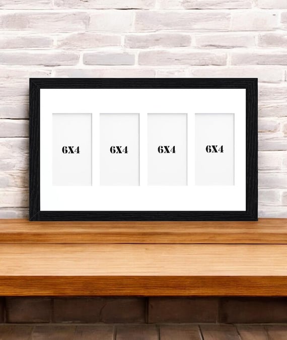 Multi Aperture Black Photo Picture Frame | Holds 4 6