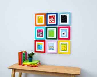 Rainbow Colour Modern Range Picture Frame Photo Frame Poster Frame Decor Red Blue Green A5 A4 A3 A2 Instagram Square Picture Frame 8"x8"