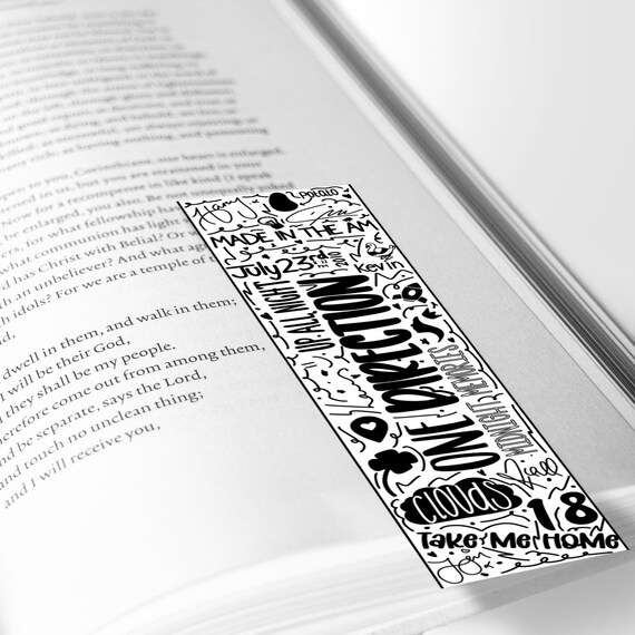 one direction doodle bookmark etsy