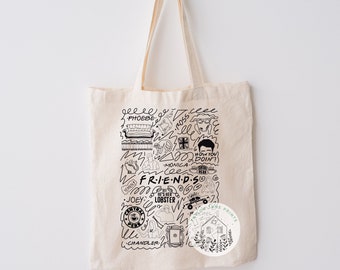 Crap Bag FRIENDS TV SHOW Themed SetReusable Black Shopping Tote & Pencil Case Crap Bag FRIENDS TV SHOW Themed SetReusable Black Shopping Tote & Pencil Case