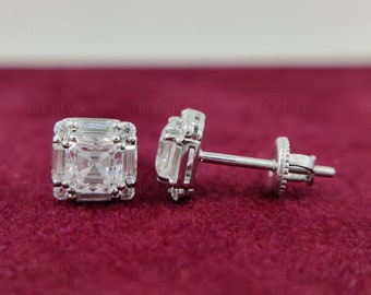 Orecchini A Cerchio Huggie In Argento Sterling 925 Con Moissanite 0.1 CT - Ipoallergenici Per Donne E Uomini